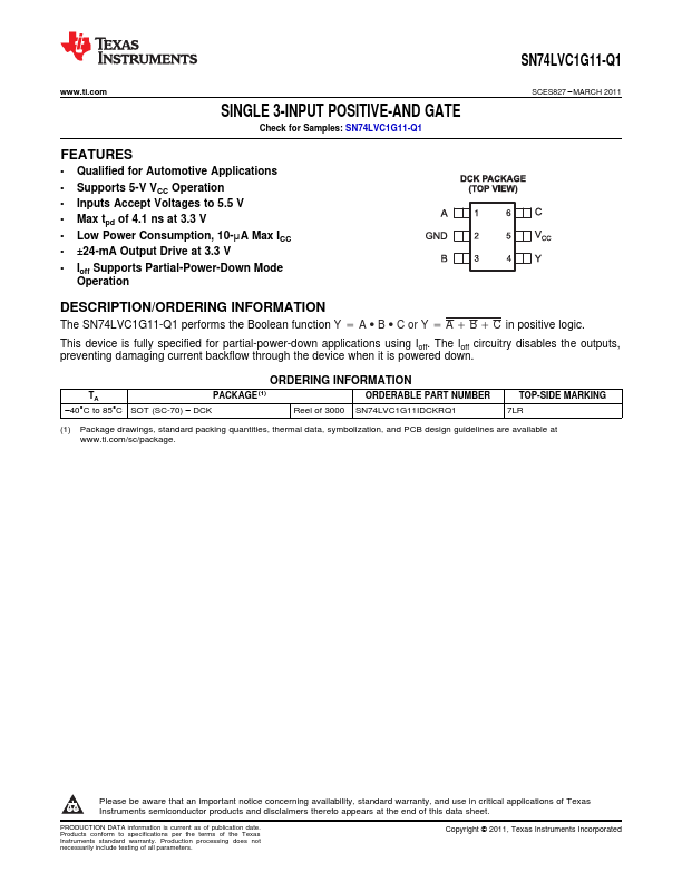 SN74LVC1G11-Q1