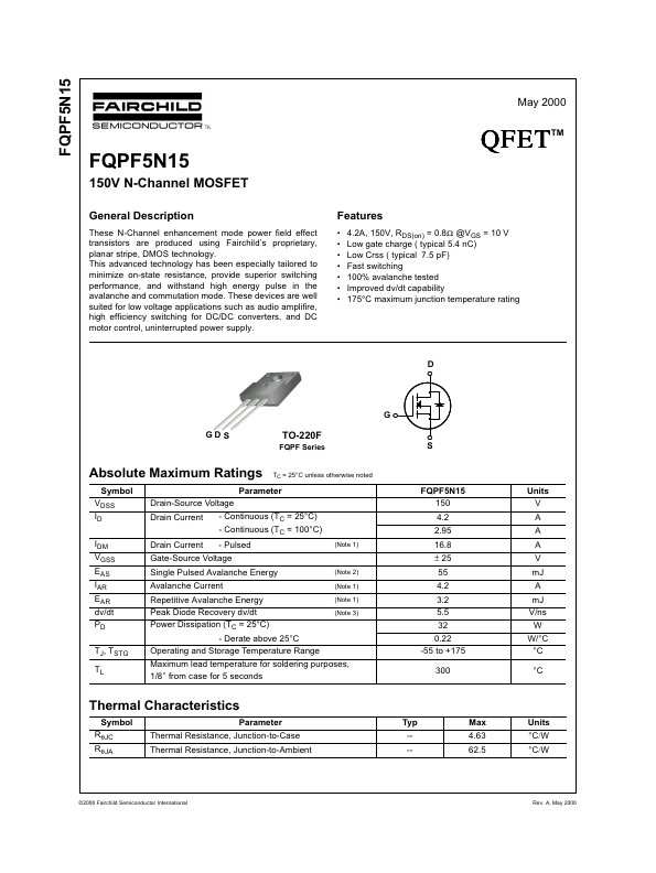 FQPF5N15