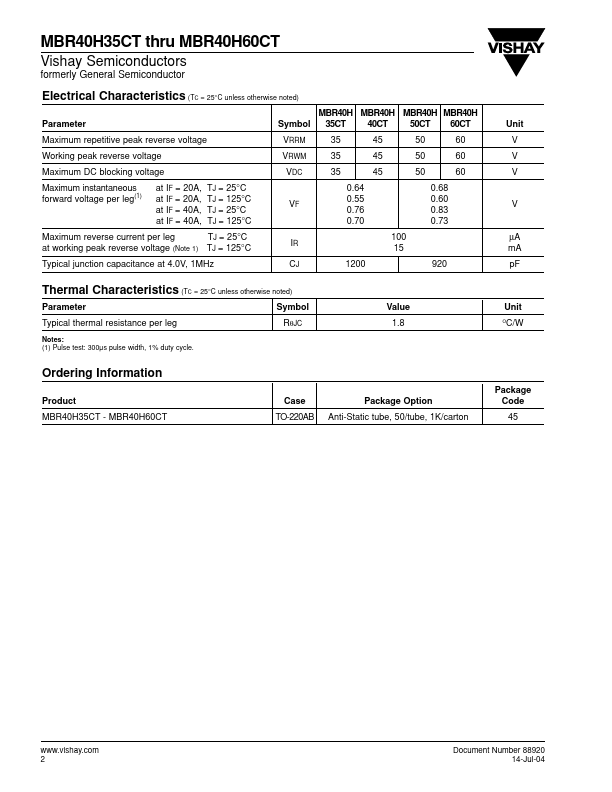 MBR40H60CT