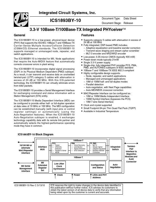 ICS1893BY-10