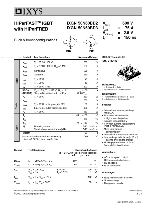 IXGN50N60BD3