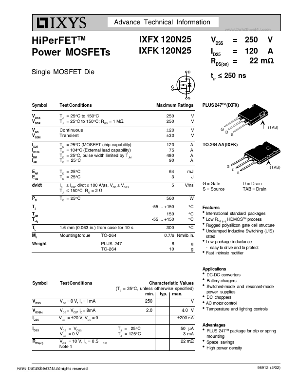 IXFK120N25