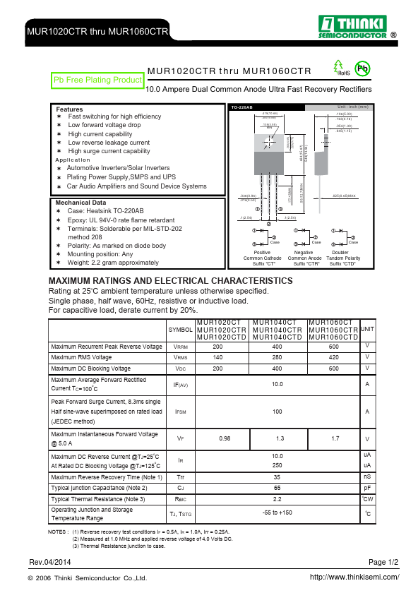 MUR1060CTD