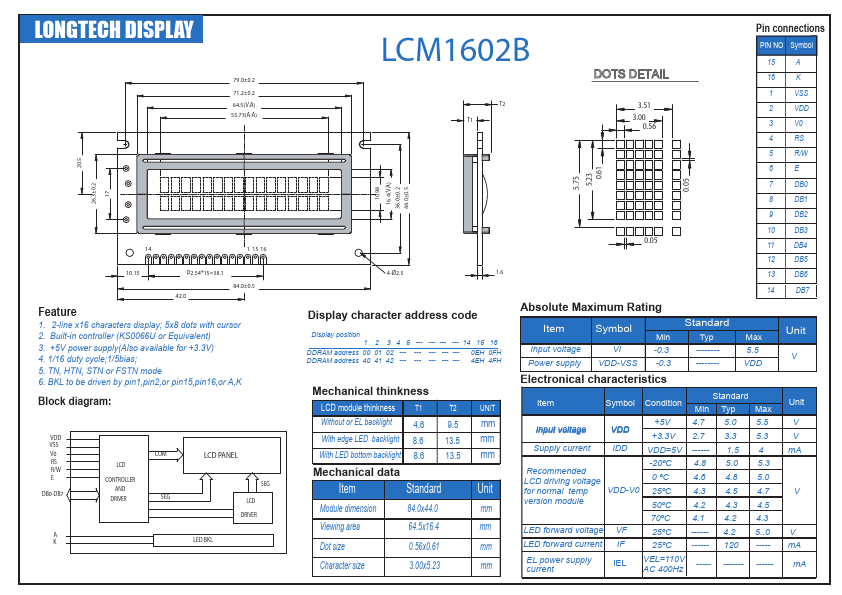 LCM1602B