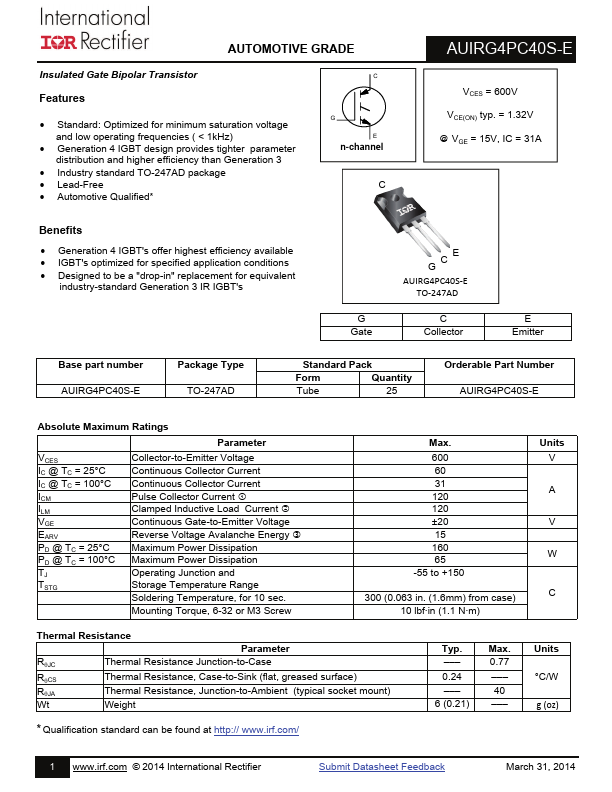 AUIRG4PC40S-E