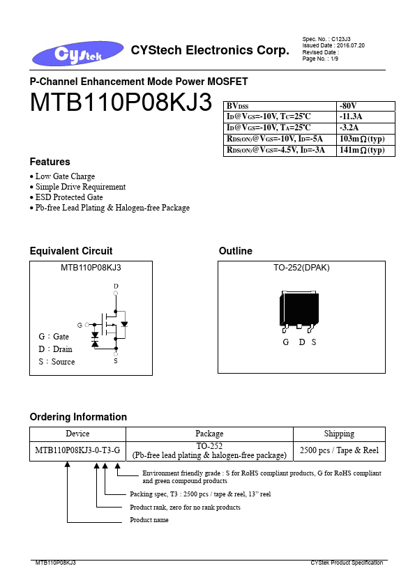 MTB110P08KJ3