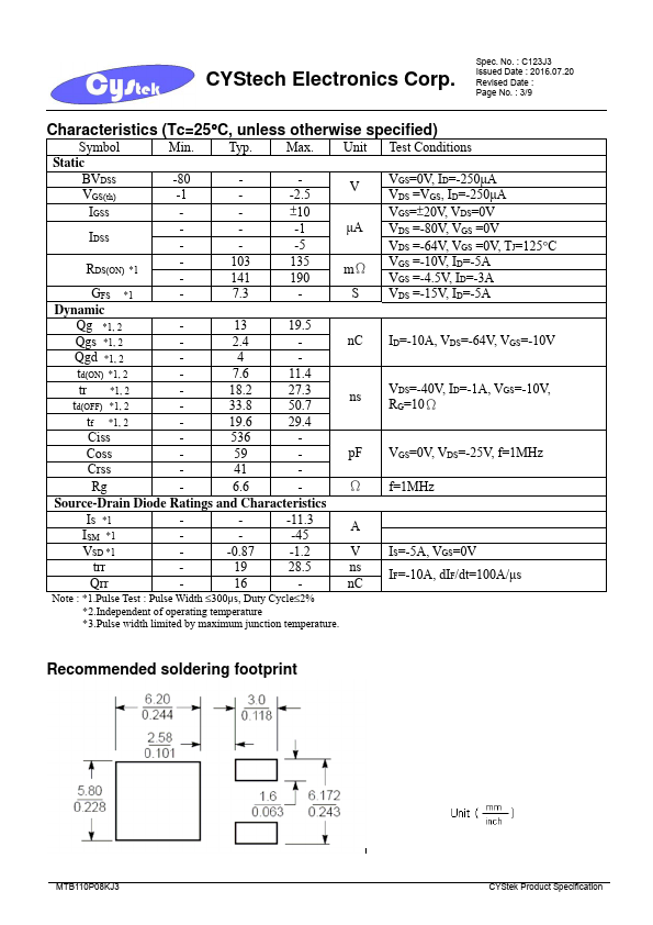 MTB110P08KJ3