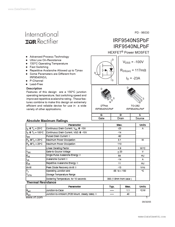 IRF9540NSPBF