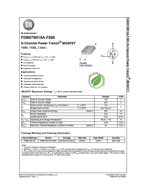 FDB075N15A-F085