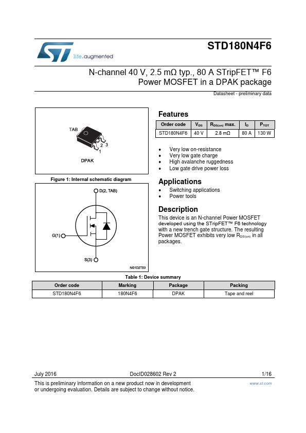 STD180N4F6