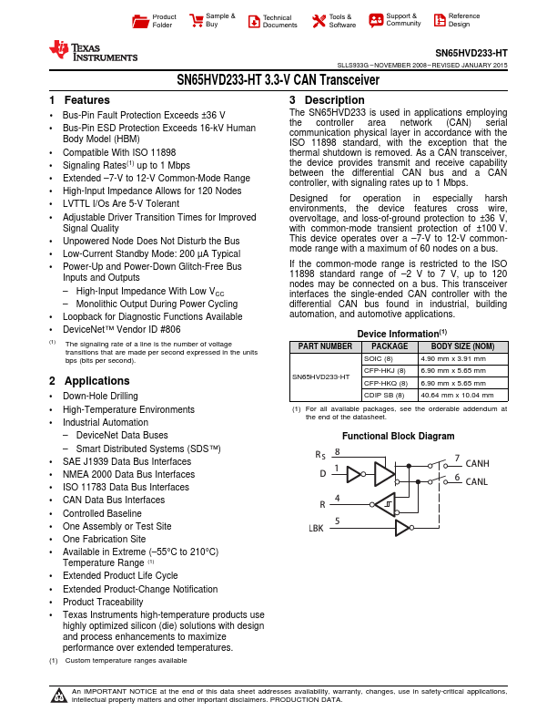 SN65HVD233-HT