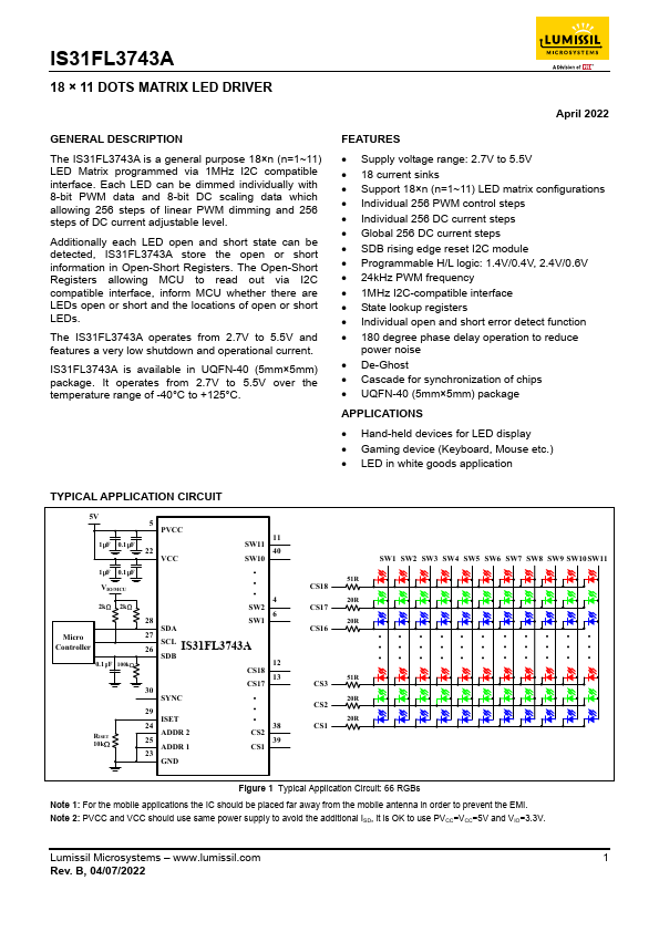 IS31FL3743A