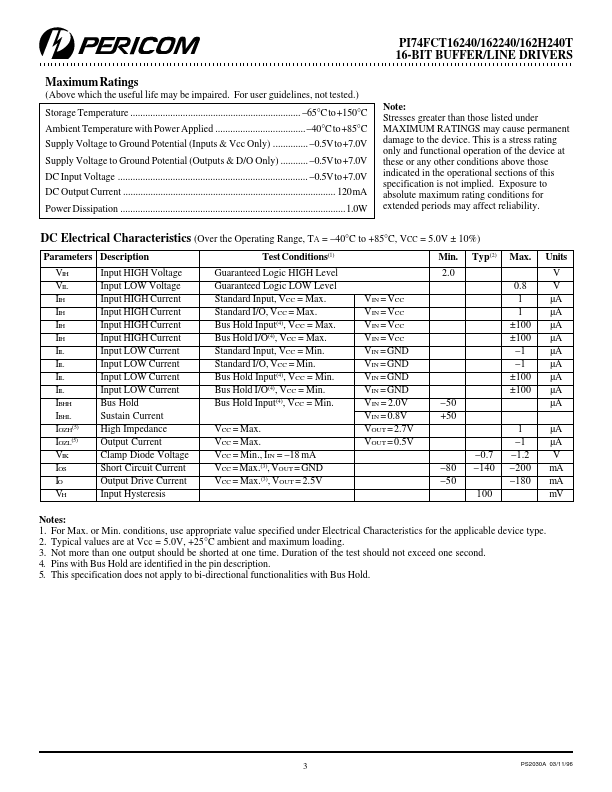 PI74FCT162H240T