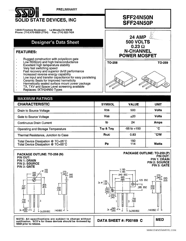 SFF24N50P