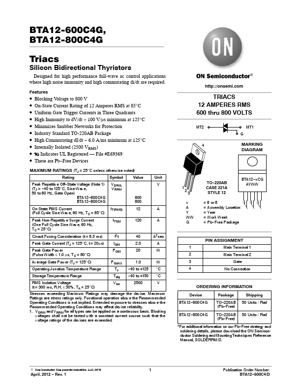 BTA12-600C4G