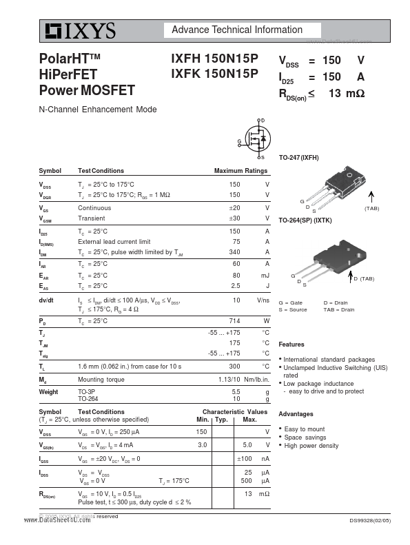 IXFK150N15P