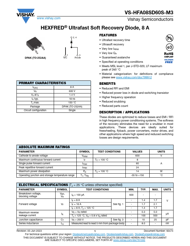 VS-HFA08SD60S-M3