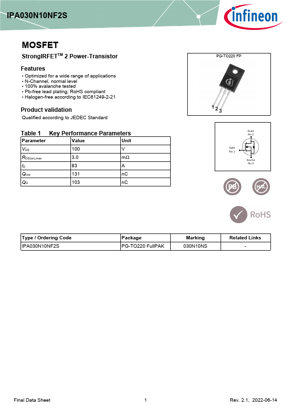 IPA030N10NF2S