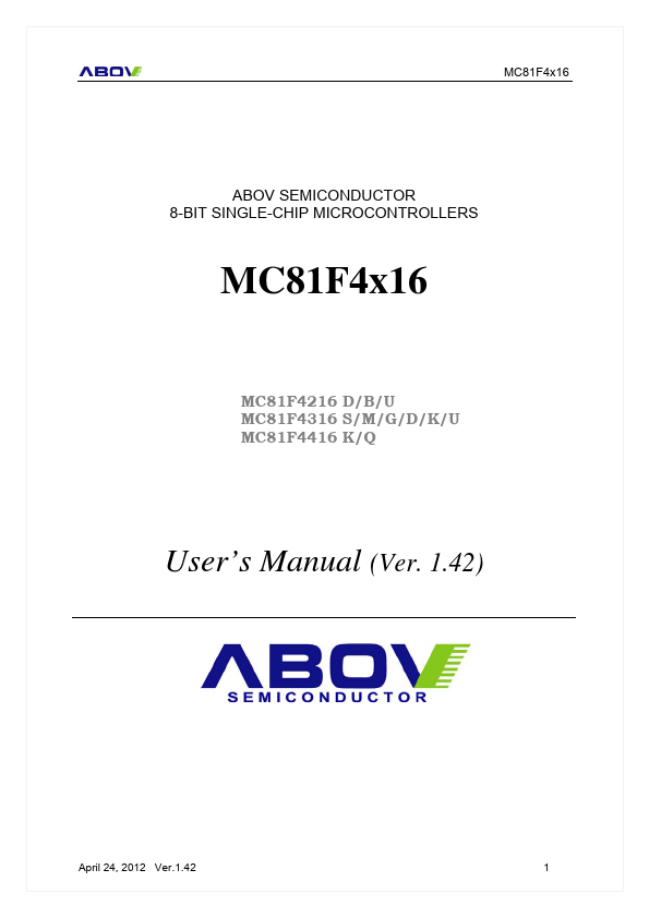 MC81F4316D