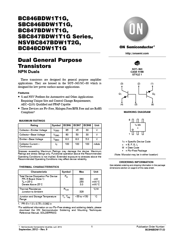 SBC847BDW1T1G