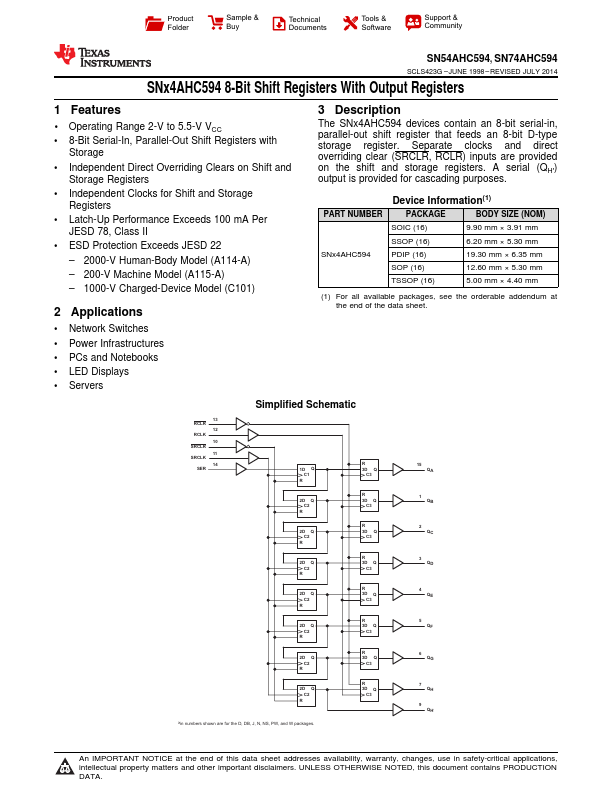 SN74AHC594D