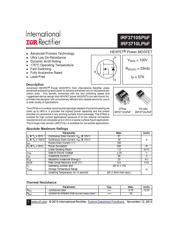 IRF3710SPBF