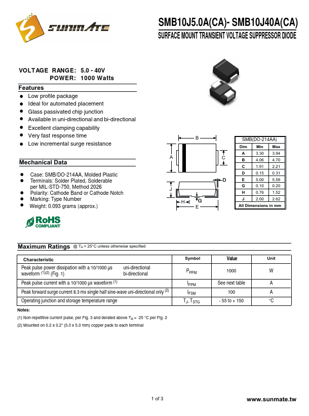 SMB10J22A