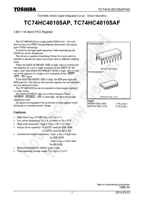 TC74HC40105AF