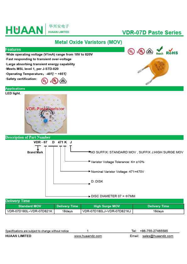 VDR-07D680K