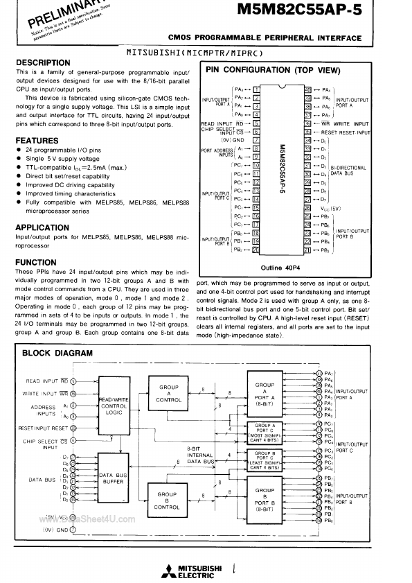 M5M82C55AP-5