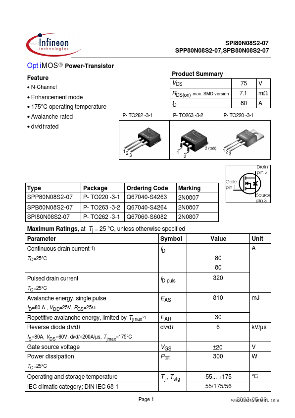 SPP80N08S2-07