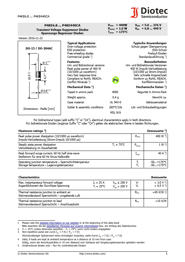 P4KE170CA