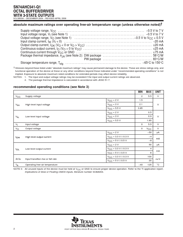 SN74AHC541-Q1