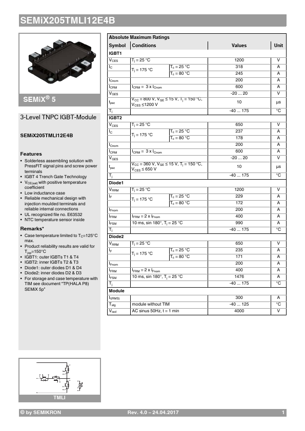 SEMiX205TMLI12E4B