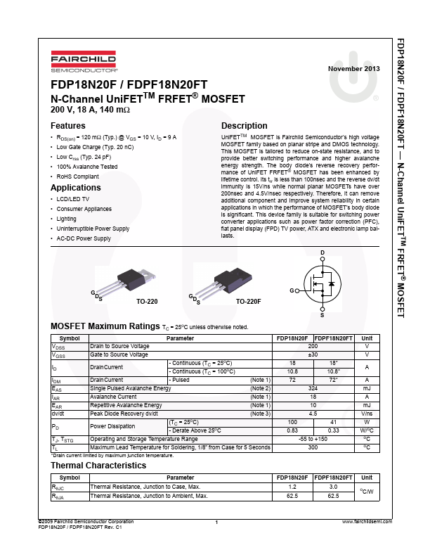 FDPF18N20FT