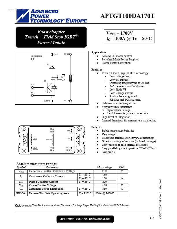 APTGT100DA170T