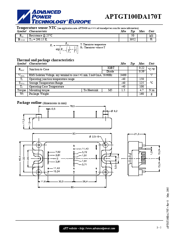 APTGT100DA170T