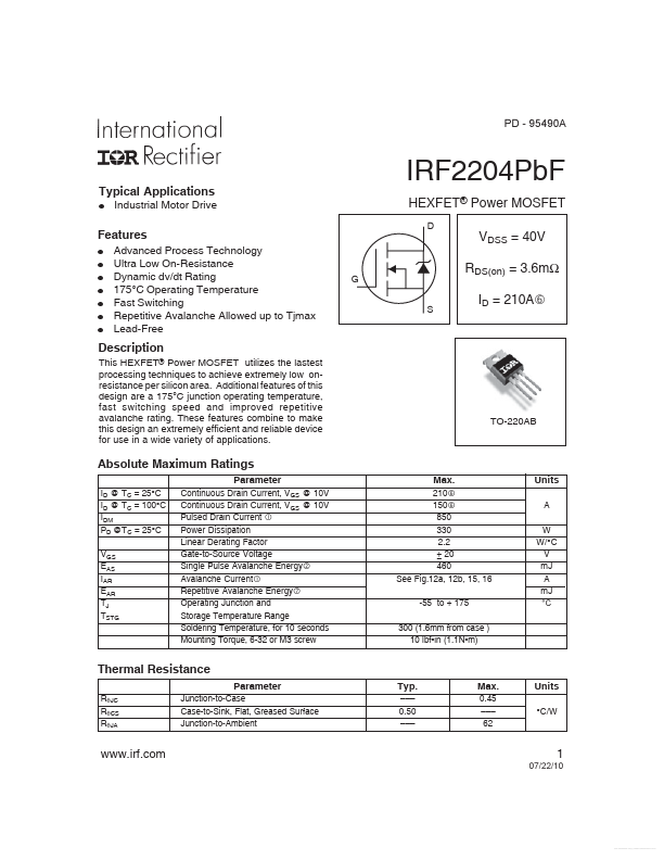 IRF2204PBF