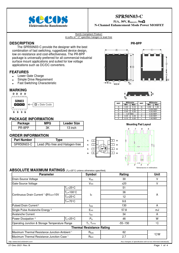 SPR50N03-C