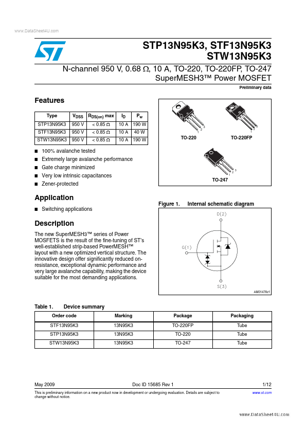 STW13N95K3