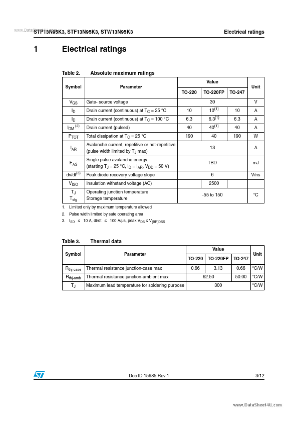 STW13N95K3