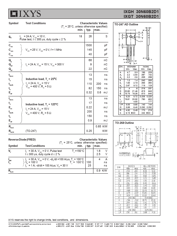 IXGT30N60B2D1