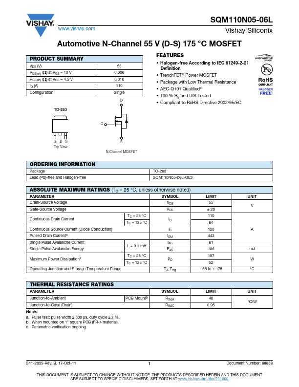 SQM110N05-06L