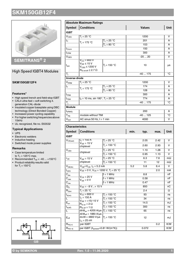 SKM150GB12F4