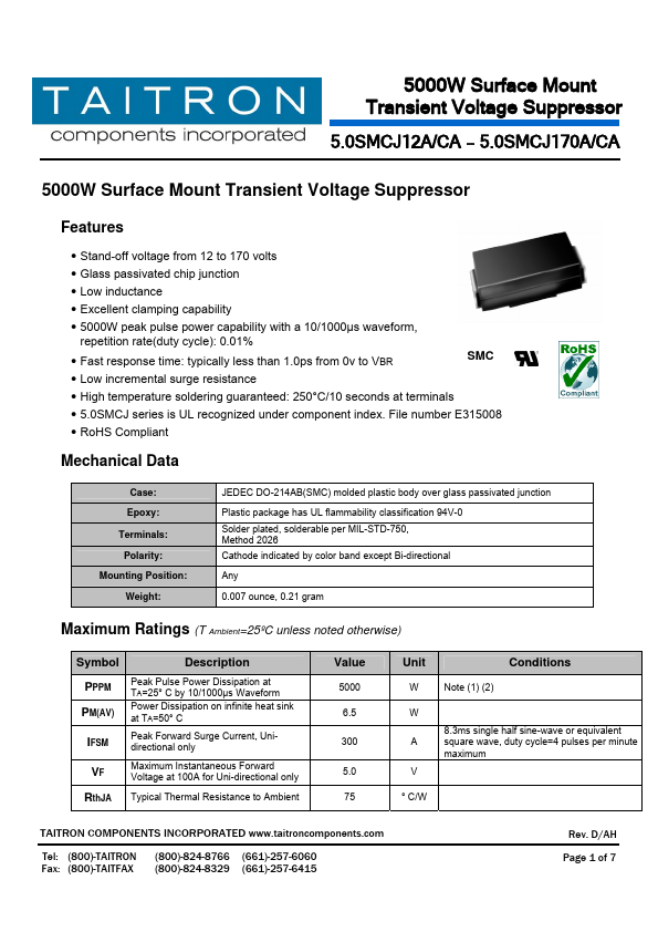 5.0SMCJ78A