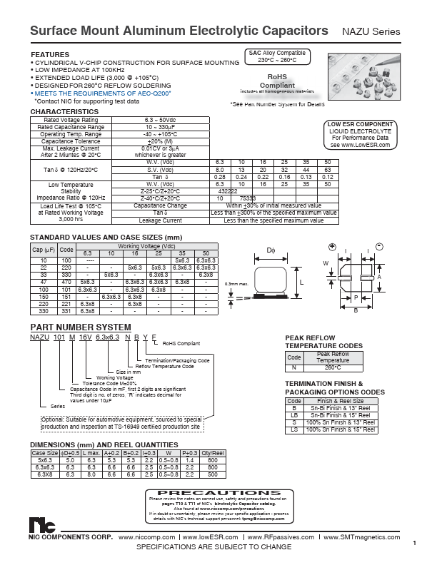 NAZU151M10V6.3X6.3NBF