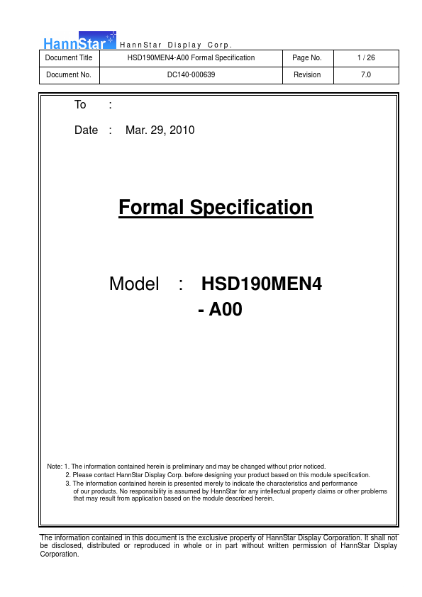 HSD190MEN4-A00