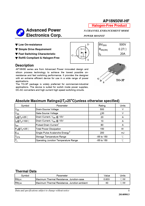 AP18N50W-HF