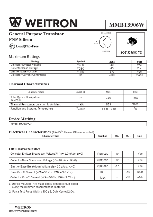 MMBT3906W