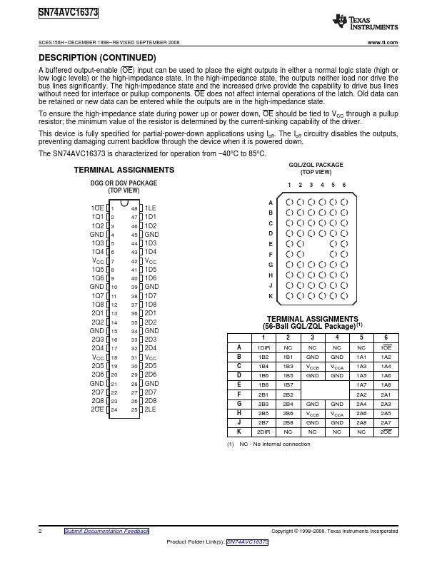 SN74AVC16373